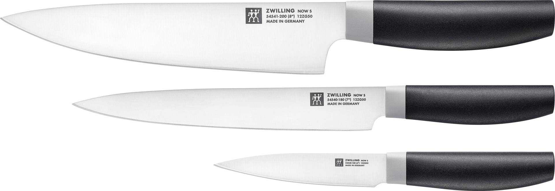 Zwilling Messer-Set "Nowo S", (Set, 3 tlg., Spick- und Garniermesser 10 cm, Fleischmesser 18 cm, Kochmesser 20 cm) von Zwilling