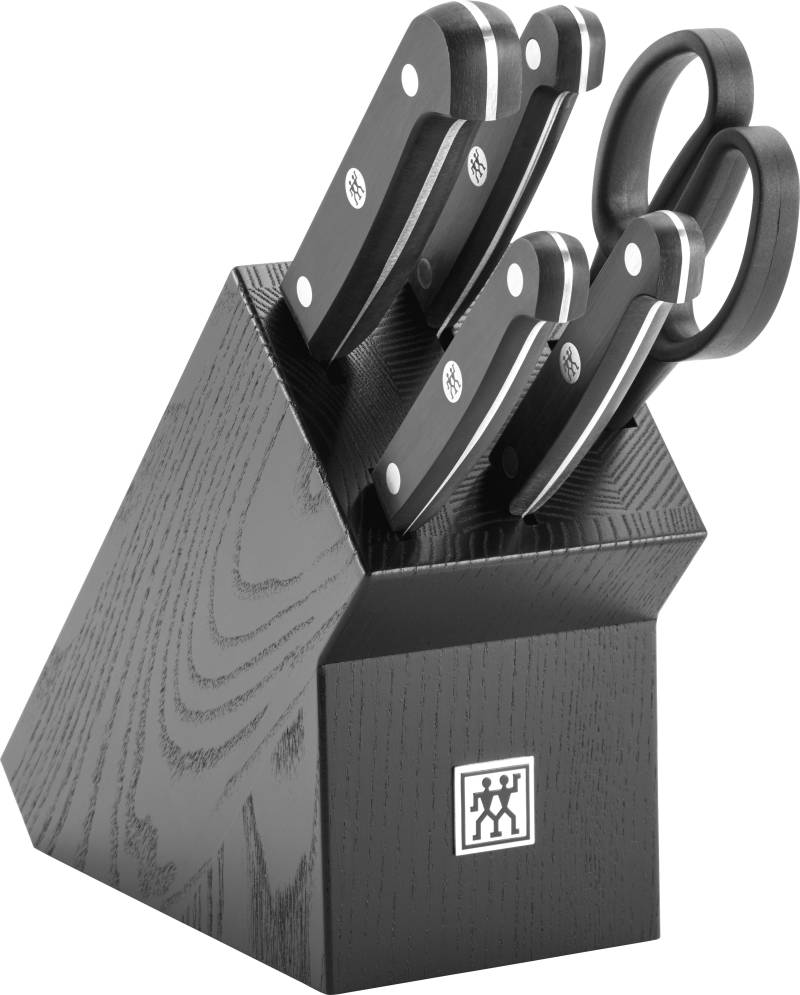 Zwilling Messerblock "Gourmet" 6 Stk. Messerblock mit 4 Messern + 1 Schere, Buche, Sonderschmelze, Schwarz von Zwilling