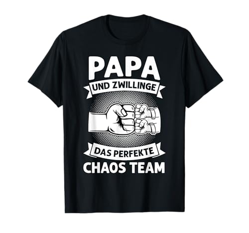 Papa und Zwillingen das perfekte chaos Team Kinder T-Shirt von Zwillingen & Mama von Zwillingen Geschenk