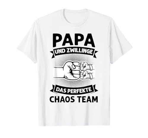 Papa und Zwillingen das perfekte chaos Team Kinder T-Shirt von Zwillingen & Mama von Zwillingen Geschenk