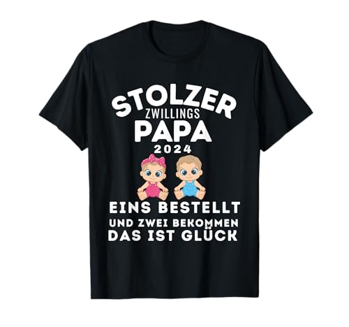 Herren Papa von Zwillingen 2024 Zwillingspapa 2024 zum Vatertag T-Shirt Herren Papa von Zwillingen 2024 Zwillingspapa 2024 zum Vatertag T-Shirt von Zwillings Vater Designs 2024 by R.Z.