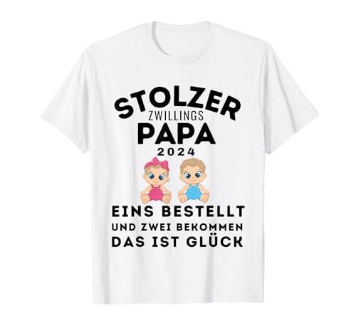 Herren Papa von Zwillingen 2024 ein Zwillingspaar zum Vatertag T-Shirt Herren Papa von Zwillingen 2024 ein Zwillingspaar zum Vatertag T-Shirt von Zwillings Vater Designs 2024 by R.Z.