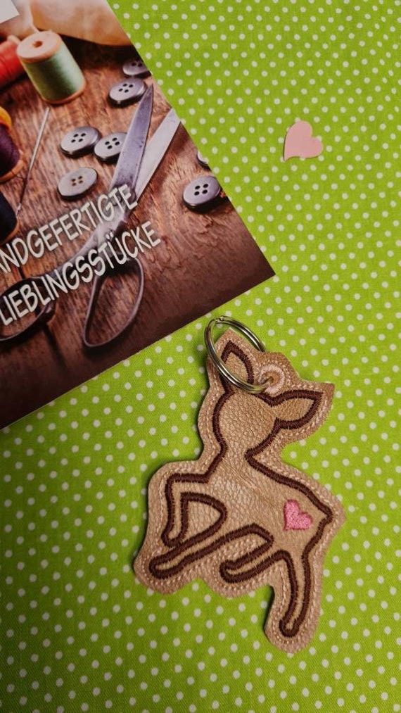 Reh Schlüsselanhänger , Waldtiere, Partnergeschenk, Rehkitz von Zwillingsgarn