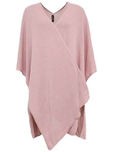 Zwillingsherz Poncho-Schal mit Kaschmir - Hochwertiges Cape für Damen - XXL Umhängetuch und Tunika mit Ärmel - Strick-Pullover - Sweatshirt - Stola für Sommer und Winter von Zwillingsherz