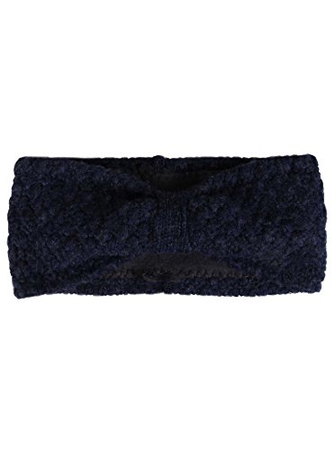 Zwillingsherz Stirnband mit Schleife - Hochwertiges Strick-Kopfband für Damen Frauen Mädchen - Mit Fleece - Wolle - Ohrenschutz - Haarband - warm und weich für Herbst Winter und Frühjahr navy von Zwillingsherz