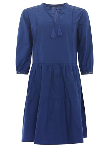 Zwillingsherz 100% Baumwolle Sommerkleid Frauen - Strandkleid Abendkleid locker luftig lang Cocktailkleid Freizeitkleid Kleid Tasseln Uni von Zwillingsherz