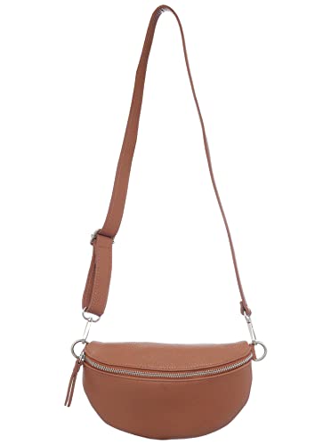 Zwillingsherz Bauchtasche mit Reißverschluss 100% Echtleder – Hochwertige Damen Crossbag klein und elegant - Schultertasche Umhängetasche Unisex von Zwillingsherz