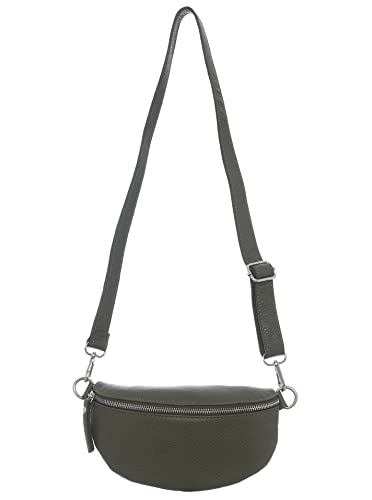 Zwillingsherz Bauchtasche mit Reißverschluss 100% Echtleder – Hochwertige Damen Crossbag klein und elegant - Schultertasche Umhängetasche Unisex von Zwillingsherz