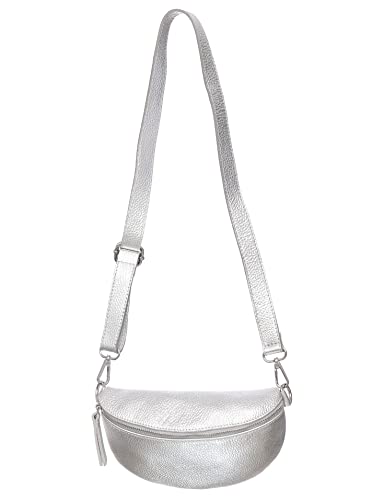 Zwillingsherz Bauchtasche mit Reißverschluss 100% Echtleder – Hochwertige Damen Crossbag klein und elegant - Schultertasche Umhängetasche Unisex von Zwillingsherz