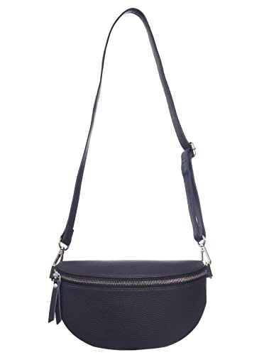 Zwillingsherz Bauchtasche mit Reißverschluss 100% Echtleder – Hochwertige Damen Bauchtasche Crossbag klein und elegant - Schultertasche Bauchtasche von Zwillingsherz