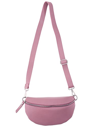 Zwillingsherz Bauchtasche mit Reißverschluss 100% Echtleder – Hochwertige Damen Bauchtasche Crossbag klein und elegant - Schultertasche Bauchtasche von Zwillingsherz