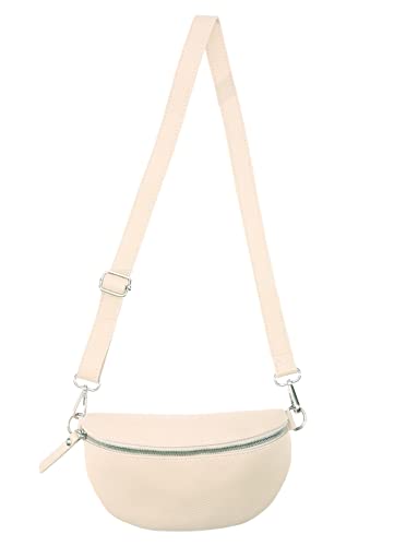 Zwillingsherz Bauchtasche mit Reißverschluss 100% Echtleder – Hochwertige Damen Bauchtasche Crossbag klein und elegant - Schultertasche Bauchtasche von Zwillingsherz