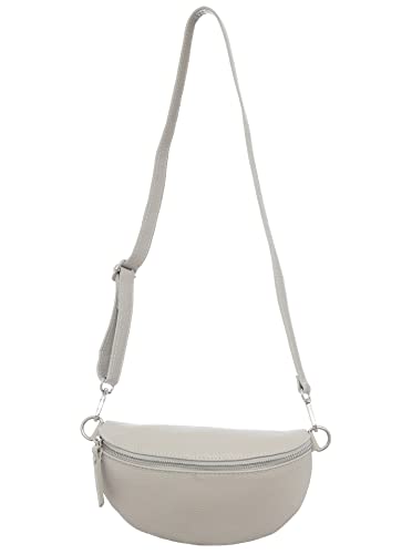 Zwillingsherz Bauchtasche mit Reißverschluss 100% Echtleder – Hochwertige Damen Bauchtasche Crossbag klein und elegant - Schultertasche Bauchtasche von Zwillingsherz