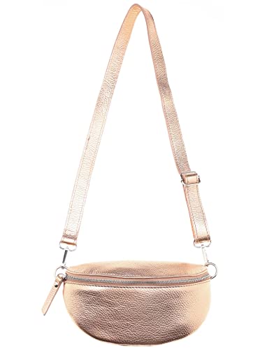 Zwillingsherz Bauchtasche mit Reißverschluss 100% Echtleder – Hochwertige Damen Bauchtasche Crossbag klein und elegant - Schultertasche Bauchtasche von Zwillingsherz