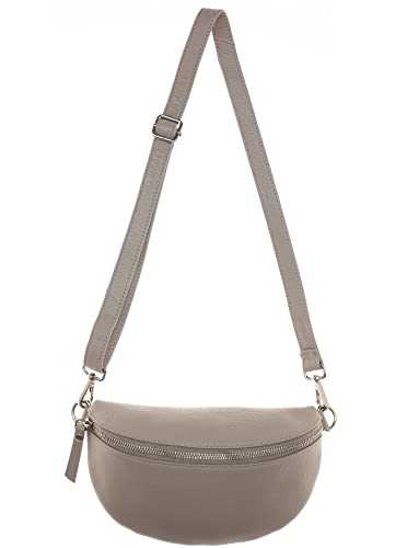 Zwillingsherz Bauchtasche mit Reißverschluss 100% Echtleder – Hochwertige Damen Bauchtasche Crossbag klein und elegant - Schultertasche Bauchtasche von Zwillingsherz