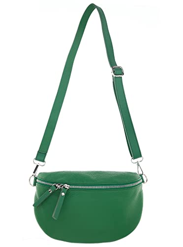 Zwillingsherz Bauchtasche mit Reißverschluss aus 100% Echtleder - Hochwertige Schultertasche zum Umhängen für Damen Frauen– Crossbag groß und elegant - Umhängetasche Handtasche Bag von Zwillingsherz