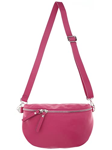 Zwillingsherz Bauchtasche mit Reißverschluss aus 100% Echtleder - Hochwertige Schultertasche zum Umhängen für Damen Frauen – Crossbag groß und elegant - Umhängetasche Handtasche Bag von Zwillingsherz