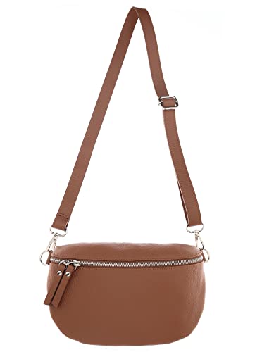 Zwillingsherz Bauchtasche mit Reißverschluss aus 100% Echtleder - Hochwertige Schultertasche zum Umhängen für Damen Frauen – Crossbag groß und elegant - Umhängetasche Handtasche Bag von Zwillingsherz