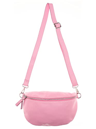 Zwillingsherz Bauchtasche mit Reißverschluss aus 100% Echtleder - Hochwertige Schultertasche zum Umhängen für Damen Frauen Mädchen – Crossbag groß und elegant - Umhängetasche Handtasche Bag von Zwillingsherz