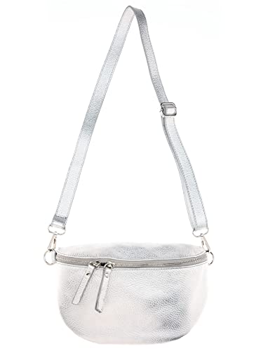 Zwillingsherz Bauchtasche mit Reißverschluss aus 100% Echtleder - Hochwertige Schultertasche zum Umhängen für Damen Frauen Mädchen – Crossbag groß und elegant - Umhängetasche Handtasche Bag von Zwillingsherz