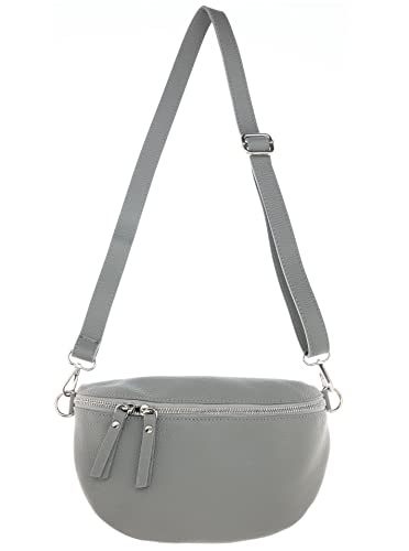 Zwillingsherz Bauchtasche mit Reißverschluss aus 100% Echtleder - Hochwertige Schultertasche zum Umhängen für Damen Frauen Mädchen – Crossbag groß und elegant - Umhängetasche Handtasche Bag von Zwillingsherz