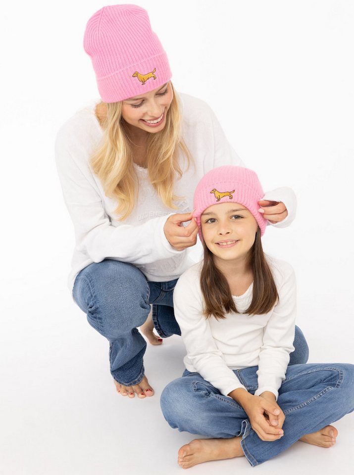 Zwillingsherz Beanie "Dog-Patch" Kids Kaschmir, breiter Umschlag, wärmend von Zwillingsherz