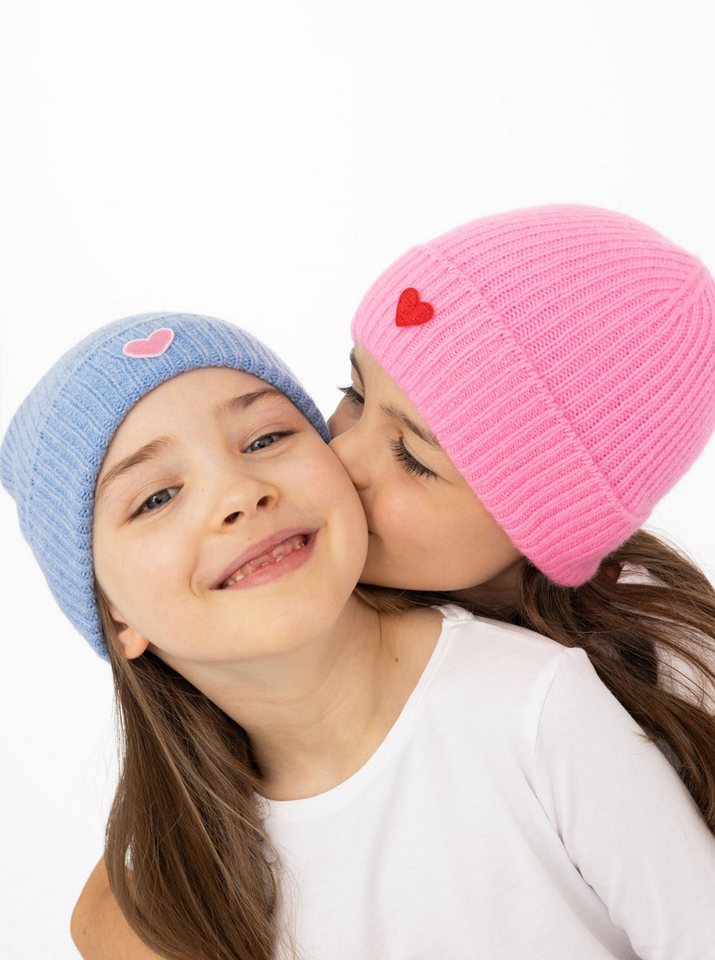 Zwillingsherz Beanie "Heart-Patch" Kids-Kaschmir Mütze mit Herzpatch von Zwillingsherz