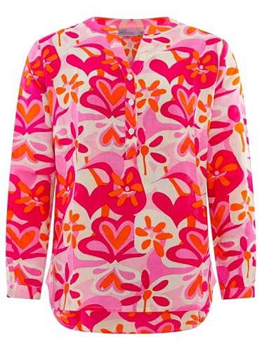 Zwillingsherz Bluse Tunika Shirt Langarm Modell Blumenmeer und MargareteZH Bunte Farben Gr. M von Zwillingsherz