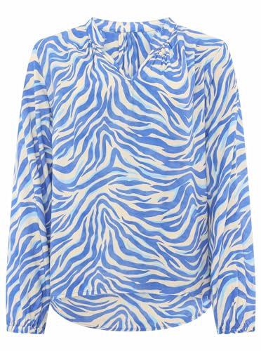 Zwillingsherz Bluse Zebra aus 100% Viskose für Damen Frauen - Hochwertiges Langarm Tunika Oberteil Top Shirt Hemd Ärmel - Für Frühling Sommer Herbst von Zwillingsherz