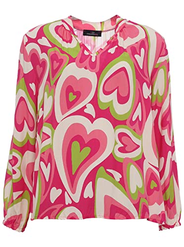 Zwillingsherz Bluse mit Herzmuster - Hochwertige Tunika Oberteil für Damen Frauen Mädchen - Langarmshirt Top Shirt Bluse Sweatshirt - perfektes Hemd für Sommer Frühling und Herbst von Zwillingsherz