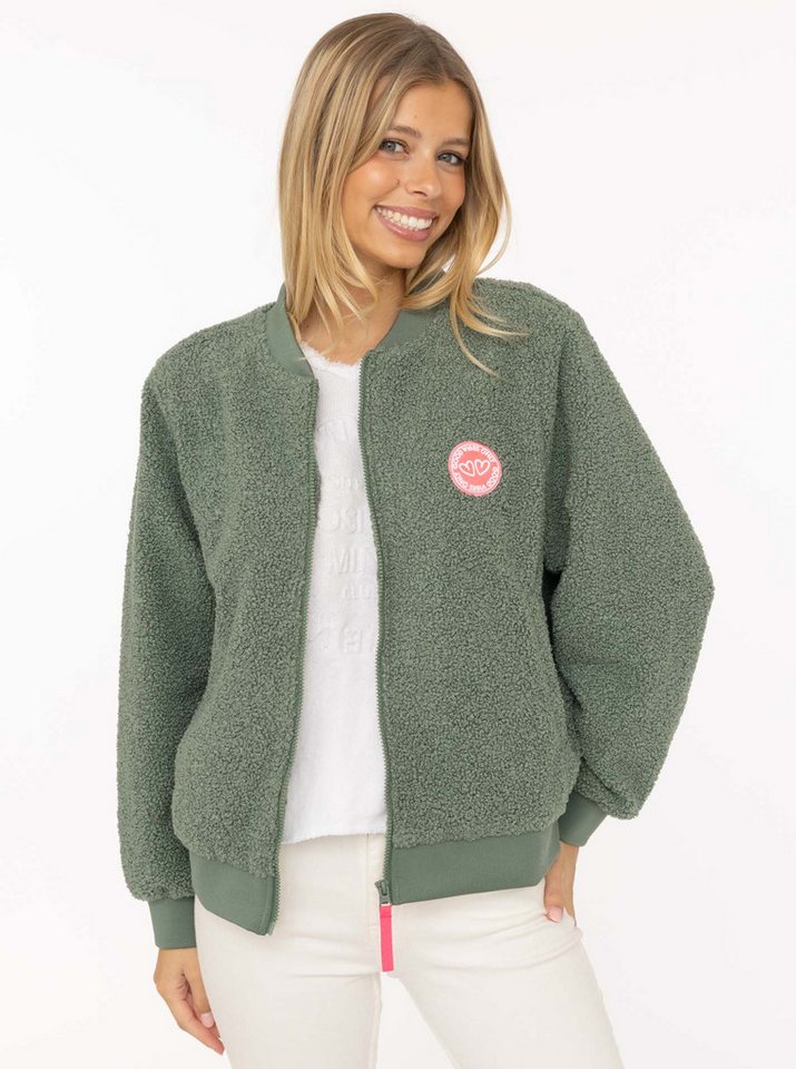 Zwillingsherz Bomberjacke Teddy Bomberjacke "Smile / Good Vibes" Seitliche Taschen von Zwillingsherz