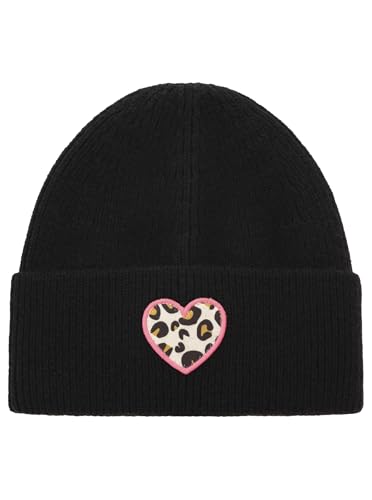 Zwillingsherz Damen Mütze – Warme Strickmütze Beanie für Frauen – Weiche Wintermütze mit Leo-Herz Patch und Pinker Kante – Modisches Accessoire für Herbst & Winter – im Modernen Look für den Alltag von Zwillingsherz