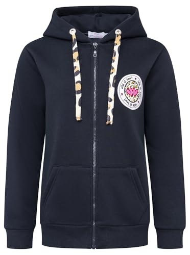 Zwillingsherz Damen Sweatshirt Jacke mit Kapuze – Kuschelige Oversize Hoodie-Jacke – Weiche Sweatjacke für Frauen mit Leo Kordelzug und Herzen – Stylischer Look für Frühling, Herbst & Winter von Zwillingsherz