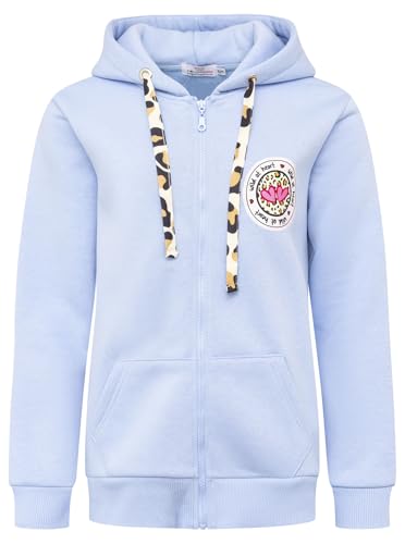 Zwillingsherz Damen Sweatshirt Jacke mit Kapuze – Kuschelige Oversize Hoodie-Jacke – Weiche Sweatjacke für Frauen mit Leo Kordelzug und Herzen – Stylischer Look für Frühling, Herbst & Winter von Zwillingsherz