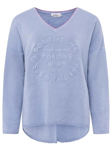 Zwillingsherz Damen Sweatshirt mit Schriftzug – Oversize Pullover aus Baumwolle – Langarmshirt mit V-Ausschnitt – Bequemes Freizeit Oberteil mit positiver Botschaft – Casual Look für Alltag von Zwillingsherz