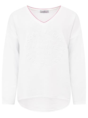 Zwillingsherz Damen Sweatshirt mit Schriftzug – Oversize Pullover aus Baumwolle – Langarmshirt mit V-Ausschnitt – Bequemes Freizeit Oberteil mit positiver Botschaft – Casual Look für Alltag von Zwillingsherz
