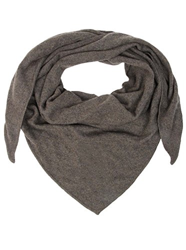 Zwillingsherz Dreieckstuch Stola Schal aus 100% Kaschmir für Damen - Hochwertiges Cashmere Halstuch im Uni Design - Umschlagtuch - Damenschal für Frühling Herbst Winter - braun von Zwillingsherz