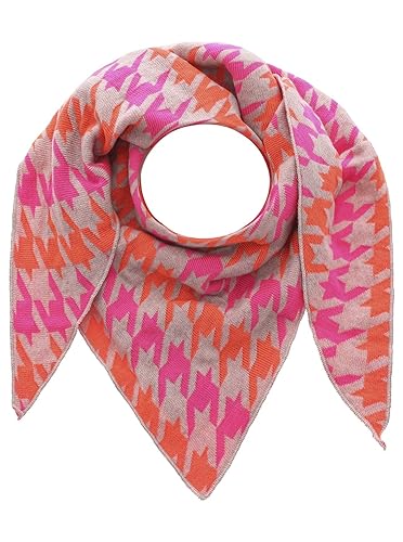 Zwillingsherz Dreieckstuch Stola Schal mit Kaschmir und Wolle für Damen - Hochwertiges Cashmere Halstuch Hahnentritt Muster - Damenschal Herbst Winter von Zwillingsherz