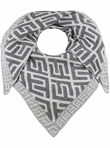 Zwillingsherz Dreieckstuch Stola Schal mit Kaschmir und Wolle für Damen Mädchen Jungen Kinder - Hochwertiges Cashmere Halstuch im Labyrinth Muster Motiv - Damenschal für Sommer Herbst Winter von Zwillingsherz