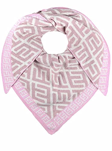 Zwillingsherz Dreieckstuch Stola Schal mit Kaschmir und Wolle für Damen Mädchen Jungen Kinder - Hochwertiges Cashmere Halstuch im Labyrinth Muster Motiv - Damenschal für Sommer Herbst Winter von Zwillingsherz