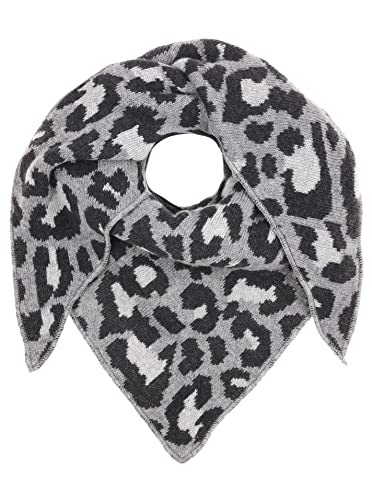 Zwillingsherz Dreieckstuch Stola Schal mit Kaschmir und Wolle für Kids Mädchen Jungen Kinder - Hochwertiges Cashmere Halstuch mit Leo Animal Print - Perfekt für Sommer Herbst Winter von Zwillingsherz