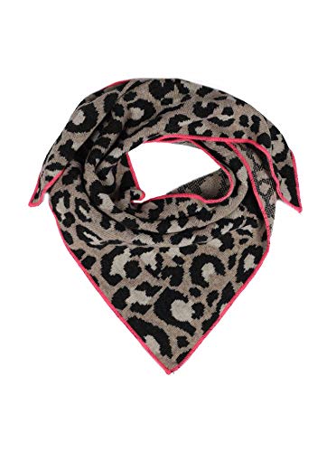 Zwillingsherz Dreieckstuch Stola Schal mit Kaschmir und Wolle für Kids Mädchen Jungen Kinder - Hochwertiges Cashmere Halstuch mit Leo Animal Print - Perfekt für Sommer Herbst Winter von Zwillingsherz
