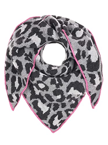 Zwillingsherz Dreieckstuch Stola Schal mit Kaschmir und Wolle für Kids Mädchen Jungen Kinder - Hochwertiges Cashmere Halstuch mit Leo Animal Print - Perfekt für Sommer Herbst Winter von Zwillingsherz