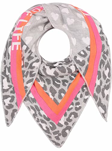 Zwillingsherz Dreieckstuch Stola Schal mit Wolle für Damen Mädchen Jungen Kinder - Hochwertiges Baumwoll-Halstuch im Leo Herz Muster Motiv – XXL-Damenschal - Perfekt für Frühjahr Sommer Herbst Winter von Zwillingsherz