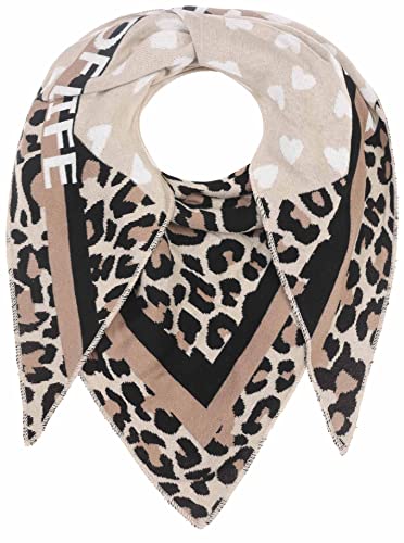 Zwillingsherz Dreieckstuch Stola Schal mit Wolle für Damen Mädchen Jungen Kinder - Hochwertiges Baumwoll-Halstuch im Leo Herz Muster Motiv – XXL-Damenschal - Perfekt für Frühjahr Sommer Herbst Winter von Zwillingsherz