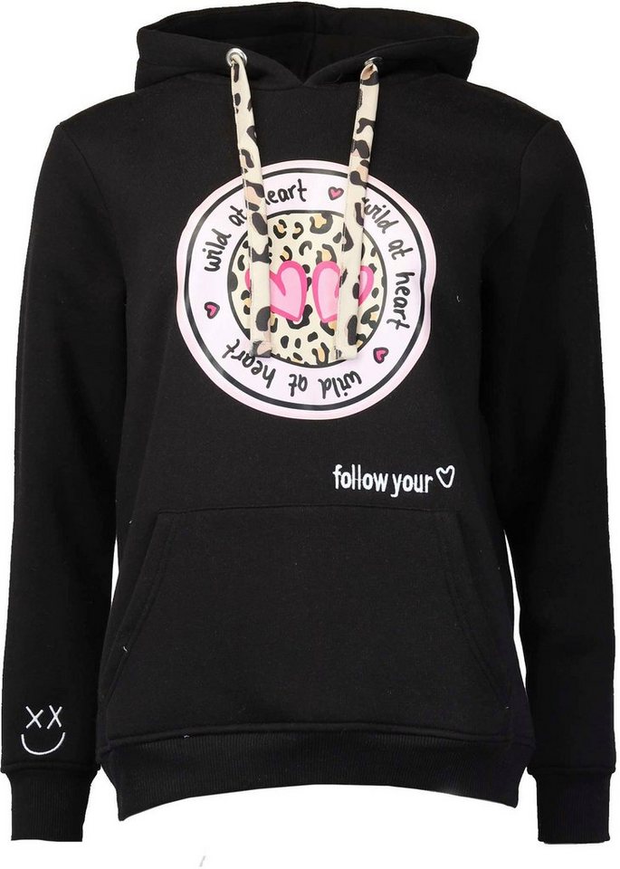 Zwillingsherz Hoodie Kapuze, Langarm, Kängurutasche, Leo-Details, modisch von Zwillingsherz