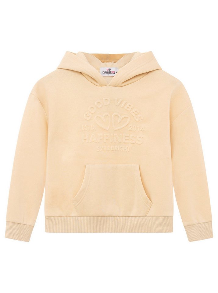 Zwillingsherz Hoodie "Happiness Vibes" Mini-Me,mit Stickerei und positiver Botschaft von Zwillingsherz