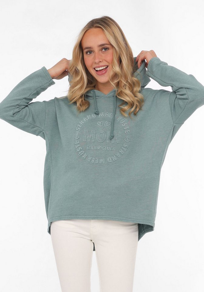 Zwillingsherz Hoodie "Moin" mit Kapuze und Stempeldruck von Zwillingsherz