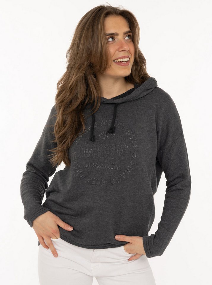 Zwillingsherz Hoodie "Moin" Kapuze, Kordelzug, Langarm, maritimer Schriftzug von Zwillingsherz