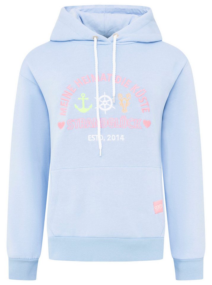 Zwillingsherz Hoodie "Moin Strandglück" Fronttaschen, innen mit Fleece, Kapuze, Stickerei von Zwillingsherz
